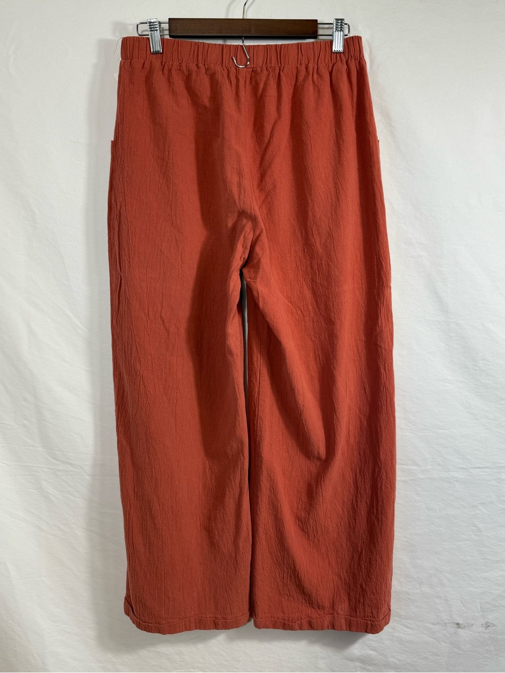Cropped Elastic-Waist Ankle Pants in Terracotta - Picture 5 of 5